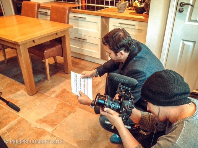 Jack Daniel Mills filming BTS in my kitchen