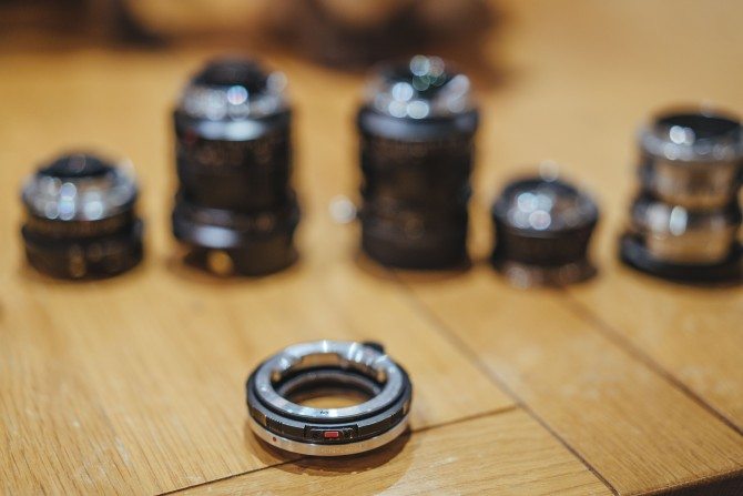The lenses with the close focus adaptor in the front