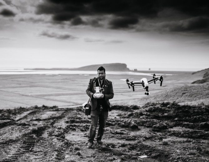 Inspire 1 on location in Iceland for "The Wonder List"