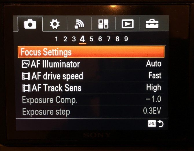 Auto focus tracking settings!